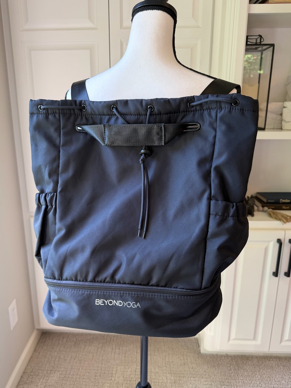 Beyond Yoga Black Drawstring Backpack Tote